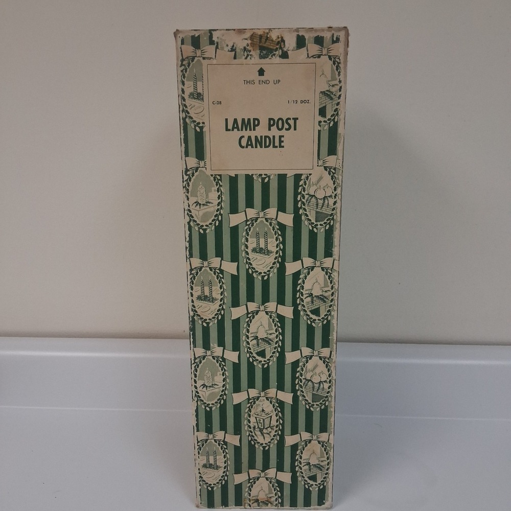 Vintage Mid Century Large 13" Lamp Post Light Christmas Candle W/ Box Rare